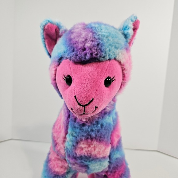 Build A Bear Workshop Tie Dye Llama Plush Pink Blue Purple Alpaca Stuffed Animal - Picture 5 of 11